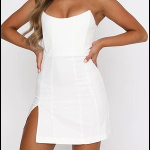 White Fox white mini dress NWT
